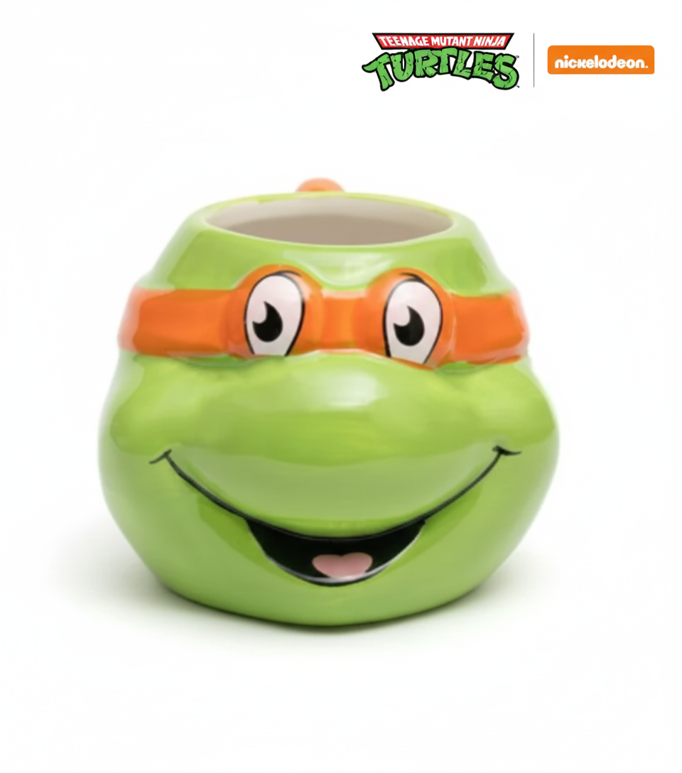 Ninja Turtles Michelangelo 3D Figürlü Seramik Kupa 500 ml - Özel Tasarım Dev Mug