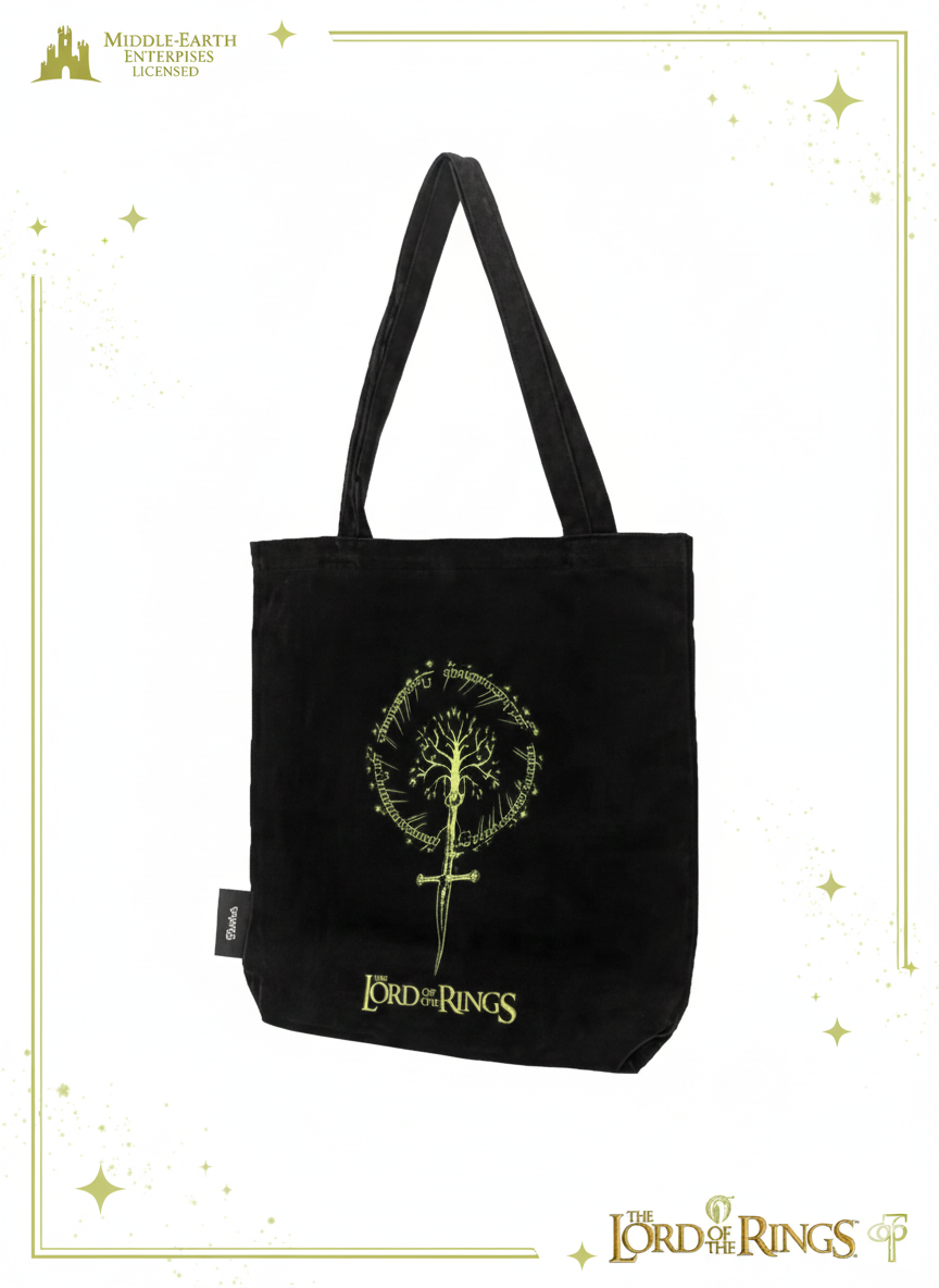 Lord Of The Rings Narsil & Gondor Ak Ağaç Lisanslı Siyah Gabardin Çanta