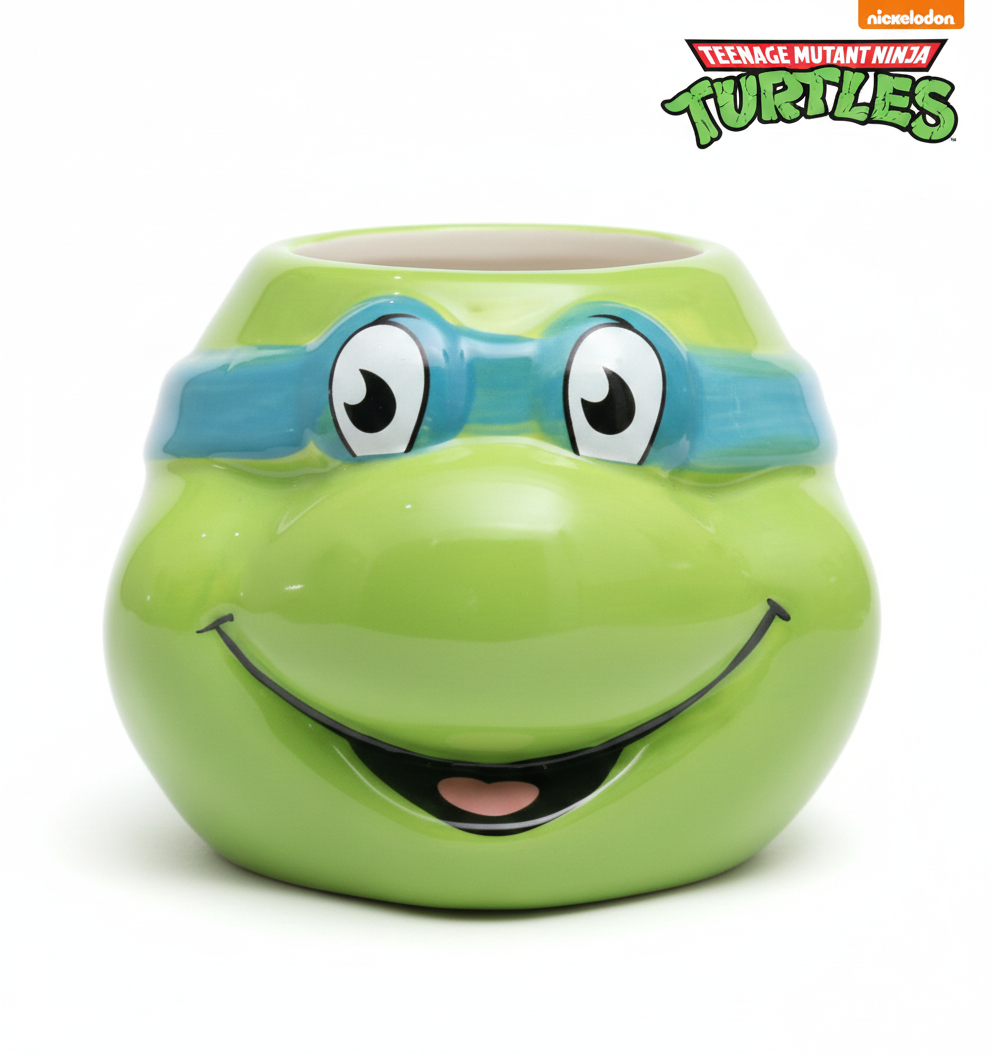 Ninja Turtles Leonardo 3D Figürlü Seramik Kupa 500 ml - Özel Tasarım Dev Mug
